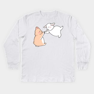 Happy Couple Fat Rabbit Kids Long Sleeve T-Shirt